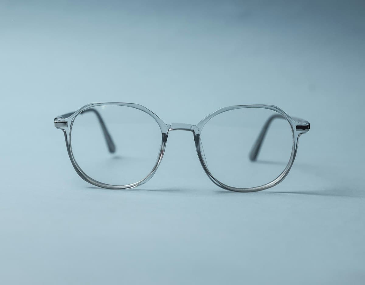 Clear crystal frames on a blue backdrop